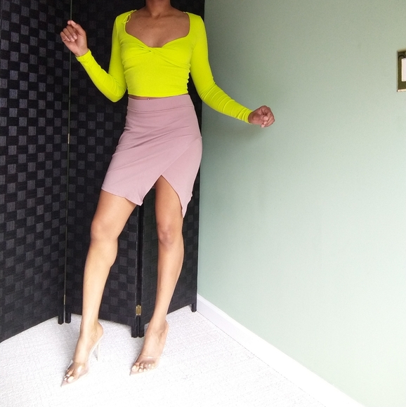 Women's light purple forever 21 wrap bodycon skirt - Picture 3 of 9